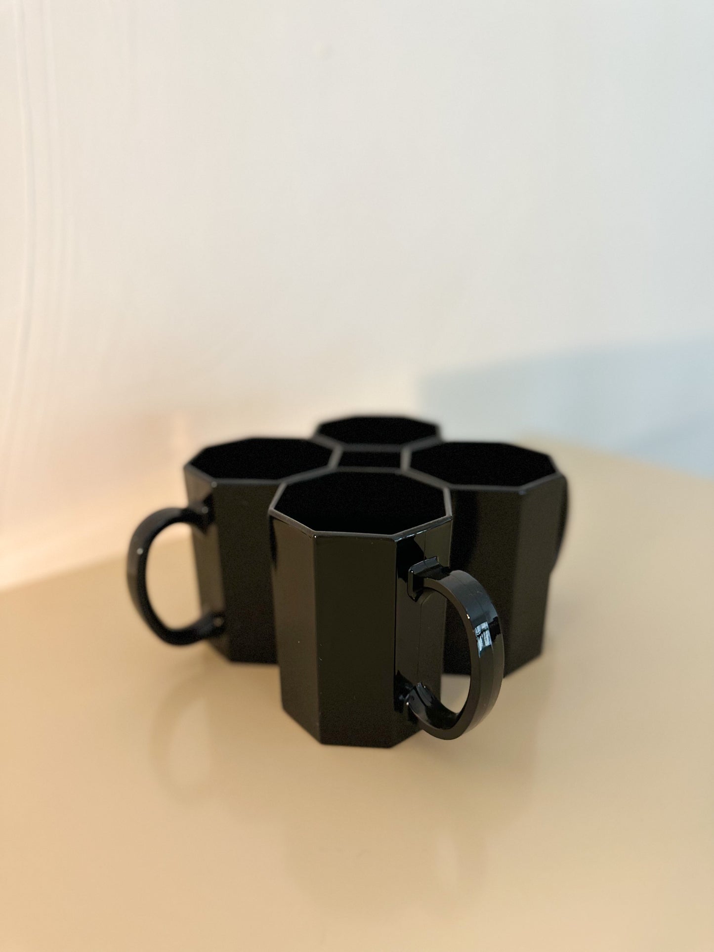 1990s French Arcoroc Octime Mugs - Set of 4