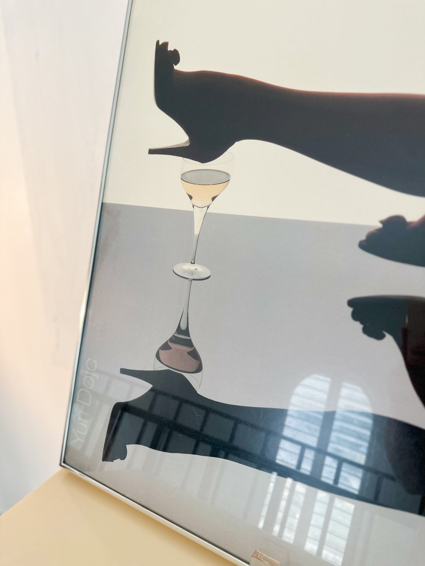 1980s "Champagne & Leg" Framed Poster by Yuri Dojc