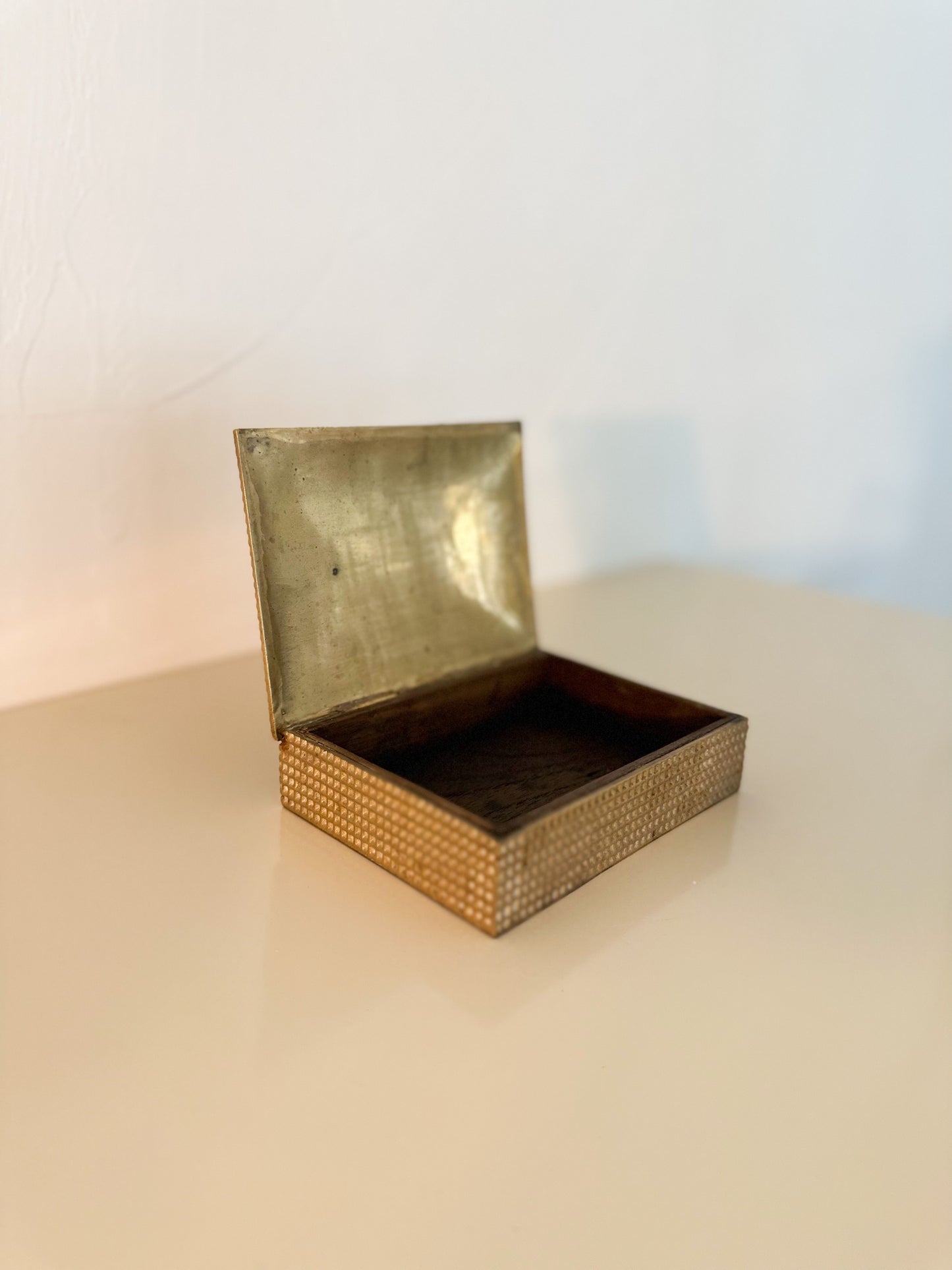 Textured Brass Trinket Box