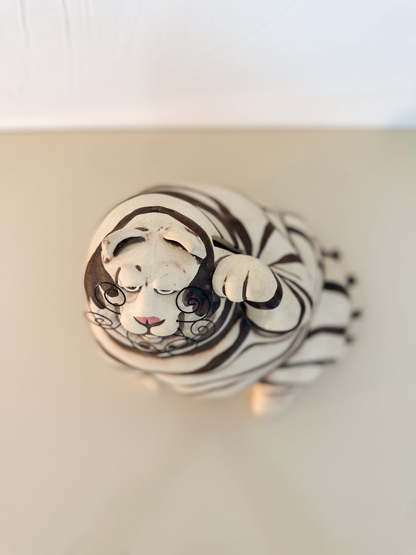 1980s C. Butler Jones Signed "Fat Cat" Ceramic Piggy Bank