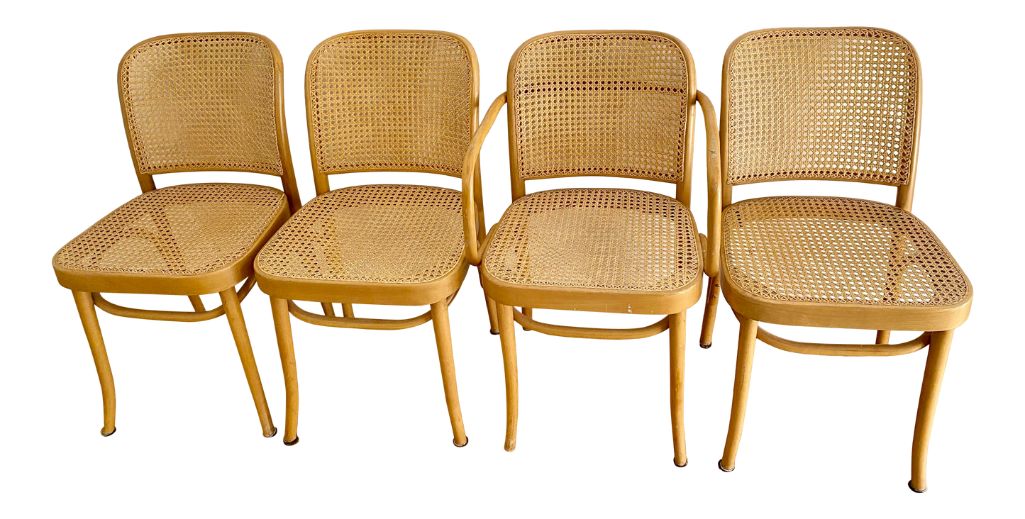 1960s Vintage Josef Hoffmann for Thonet Dining Chairs - Set of 4