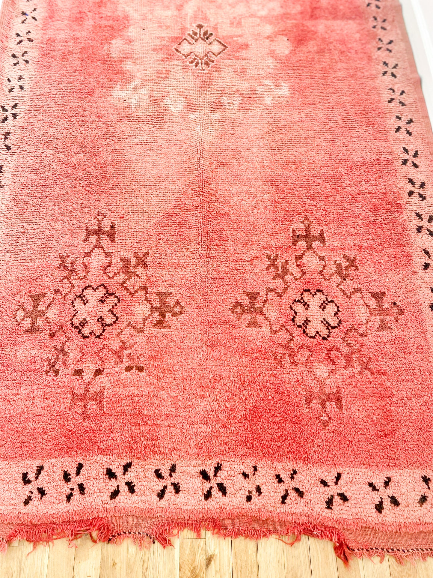 1990s Vintage Handwoven Wool Moroccan Berber Rug