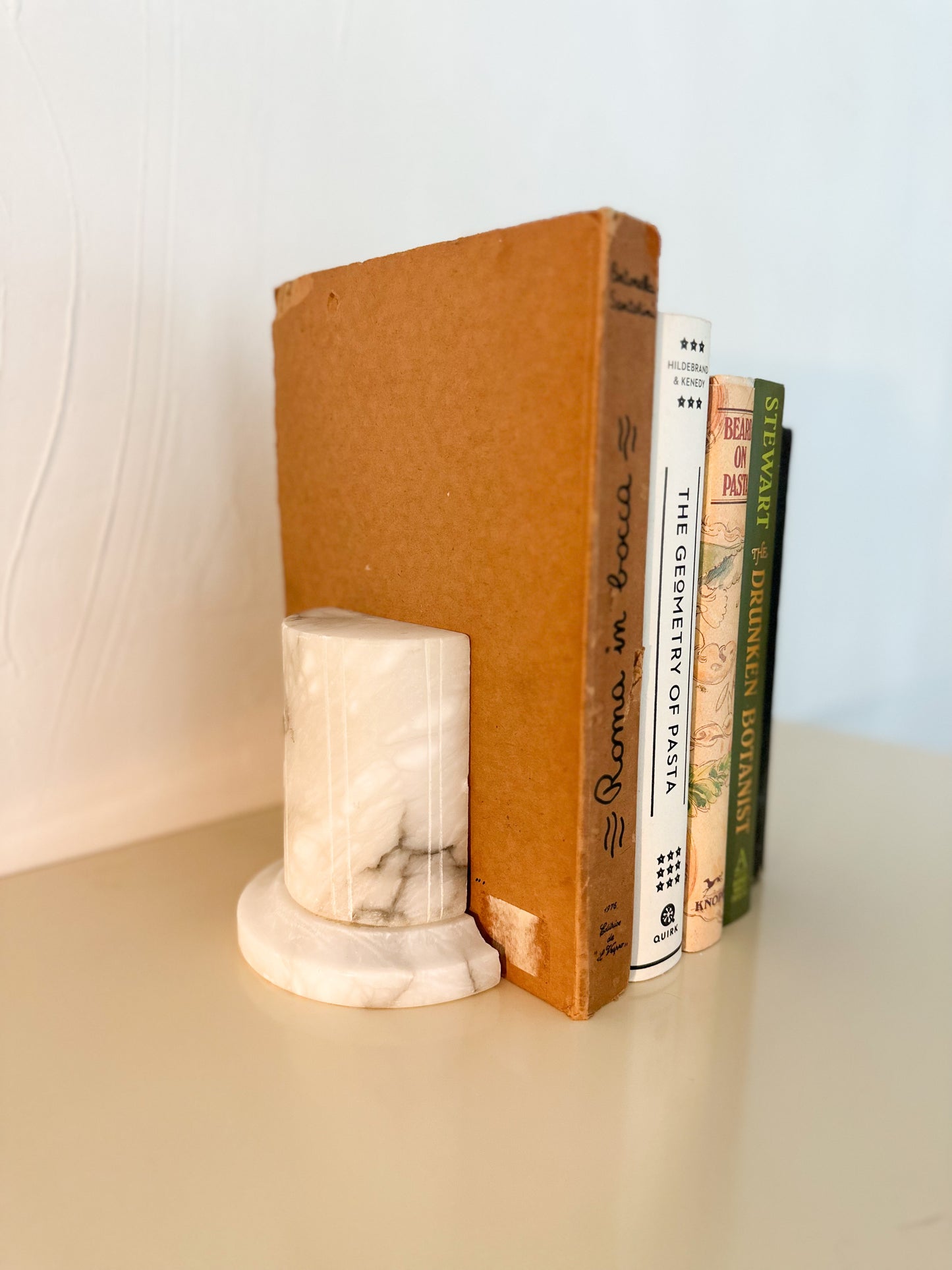 1970s Italian Alabaster Column Bookends