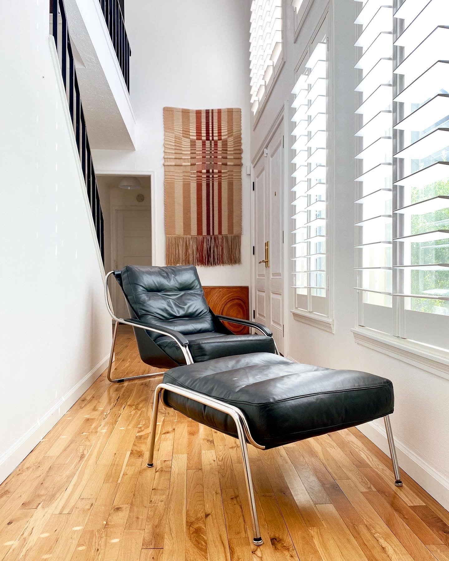 1970s Italian Maggiolina Lounge Chair & Pouf by Marco Zanuso for Zanotta