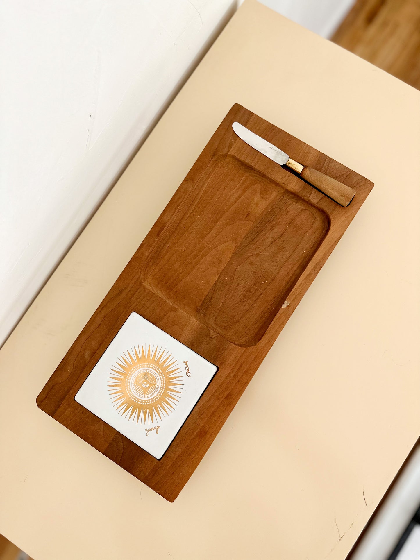 1960s MCM Georges Briard Teak Cheese Board