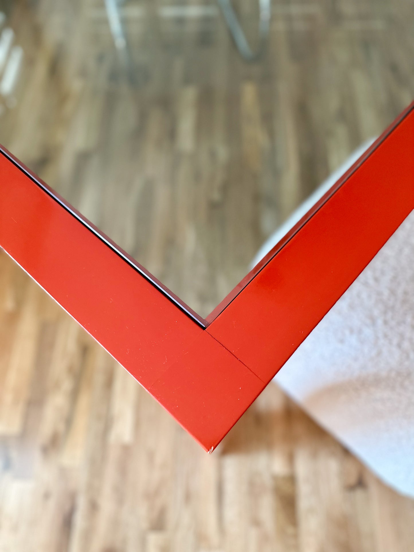 1980s Red Lacquered Parson's Style Table