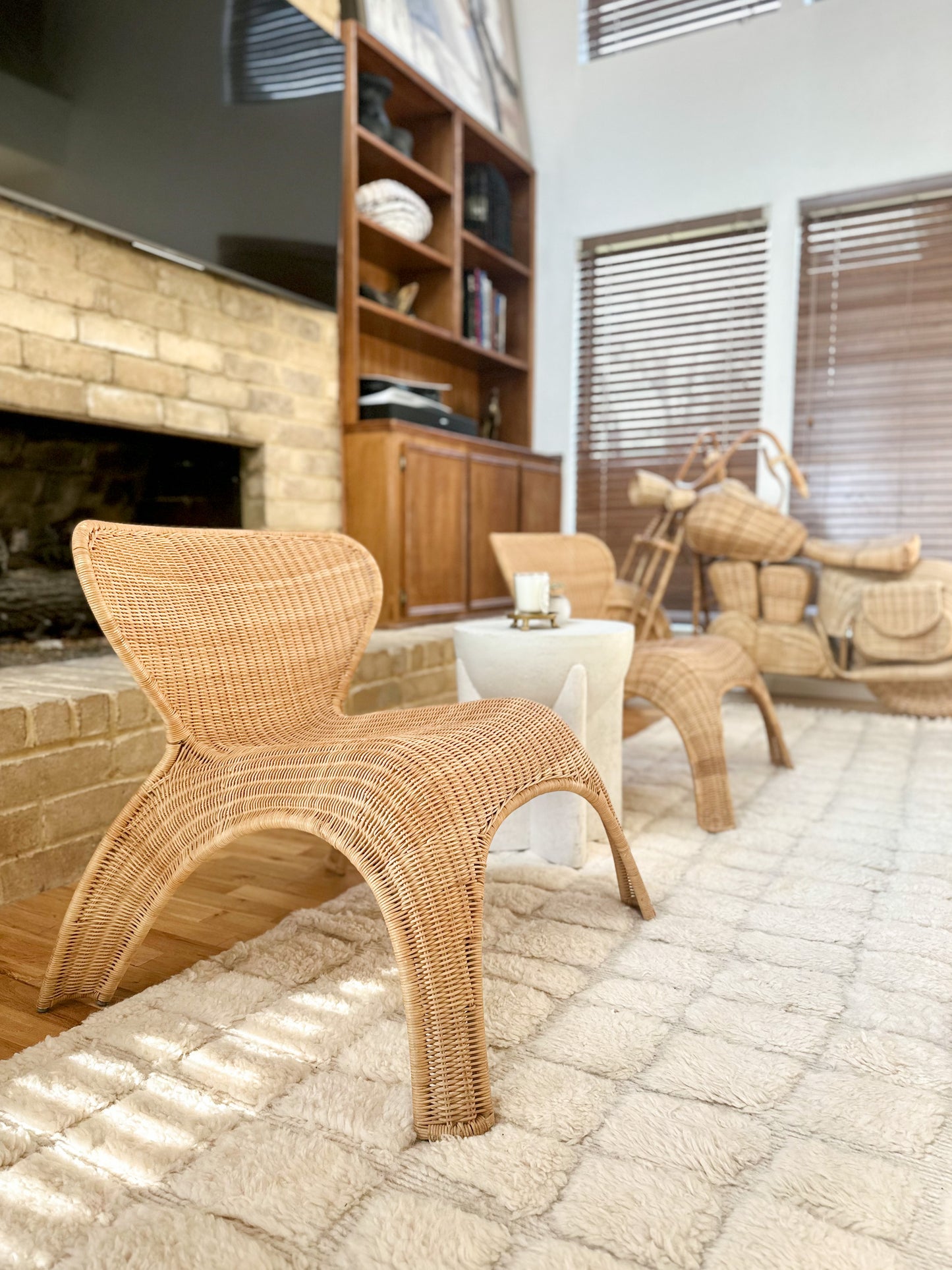 1990s Ikea Wicker Lounge Chairs - a pair