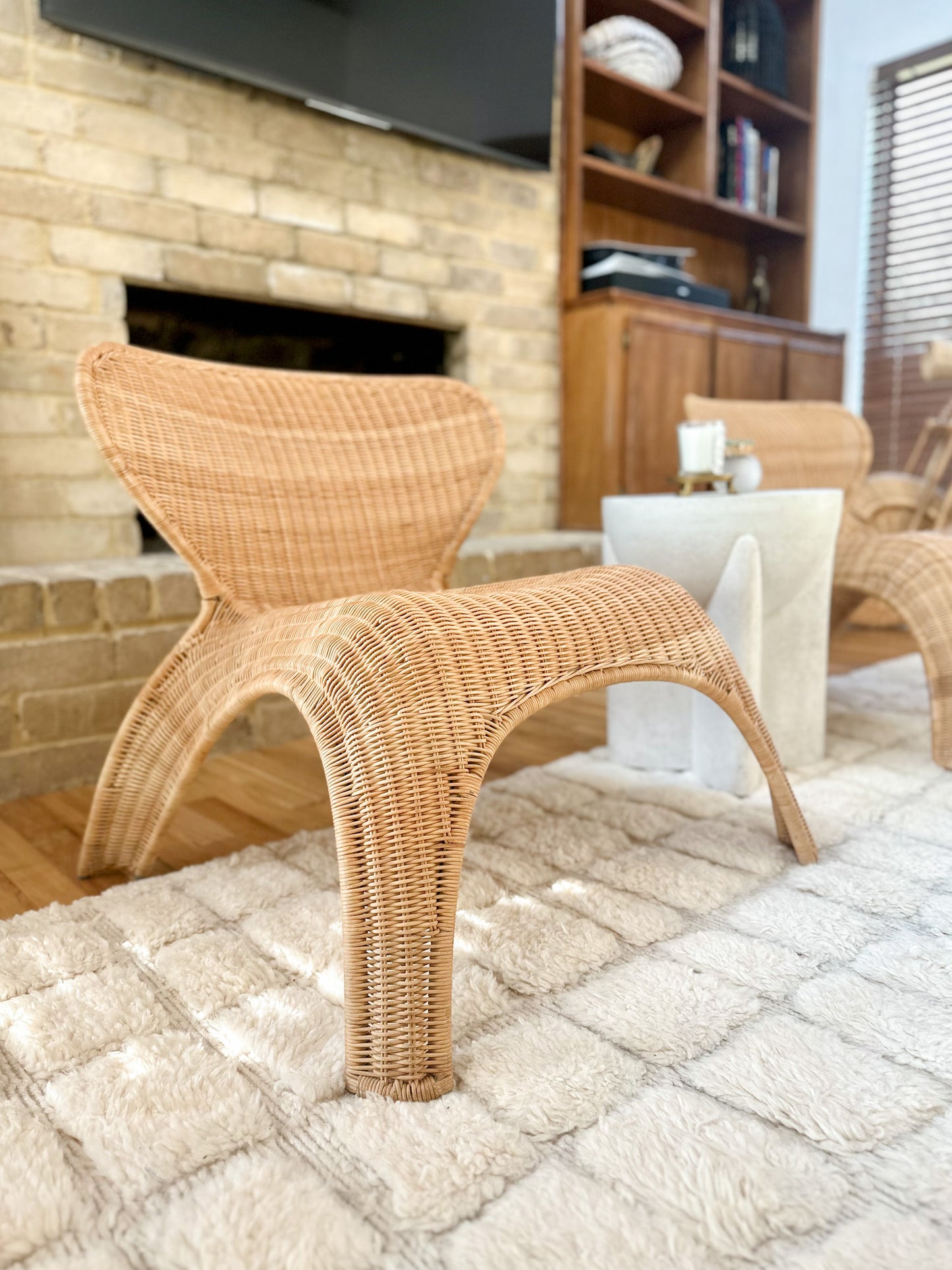 1990s Ikea Wicker Lounge Chairs - a pair
