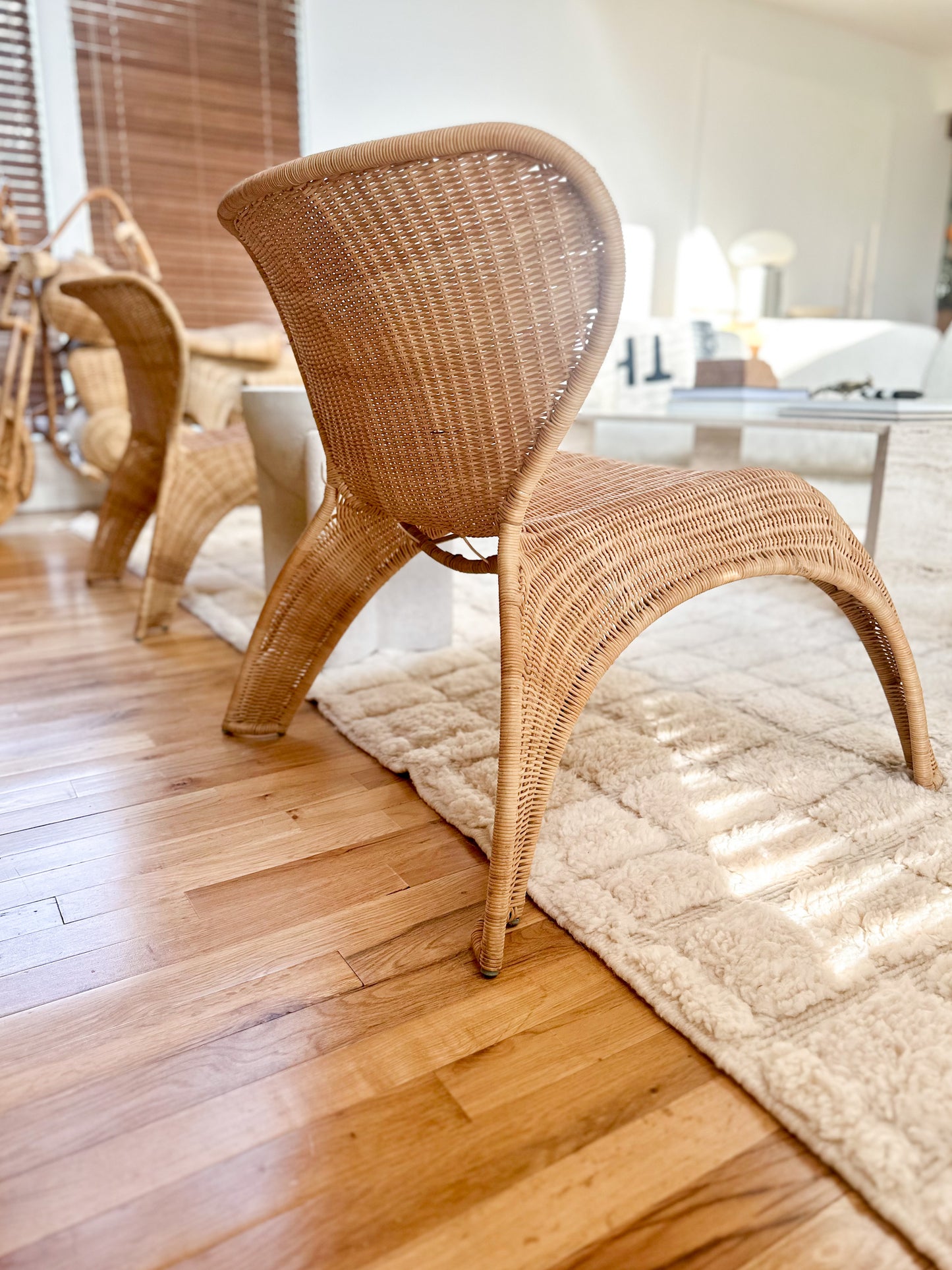 1990s Ikea Wicker Lounge Chairs - a pair