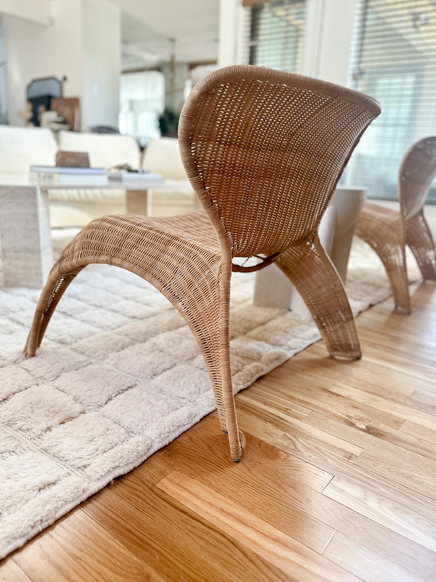1990s Ikea Wicker Lounge Chairs - a pair