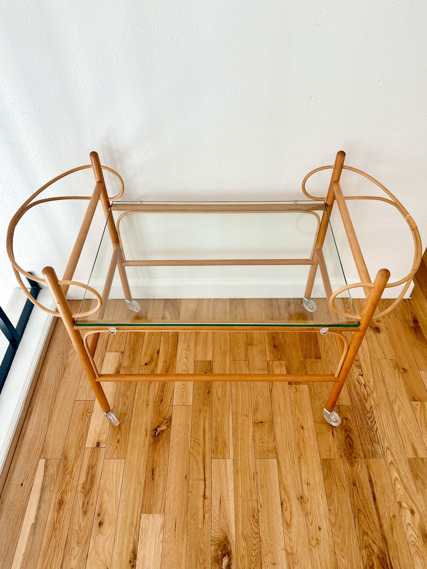1970s Sculptural Pencil Reed Bar Trolley