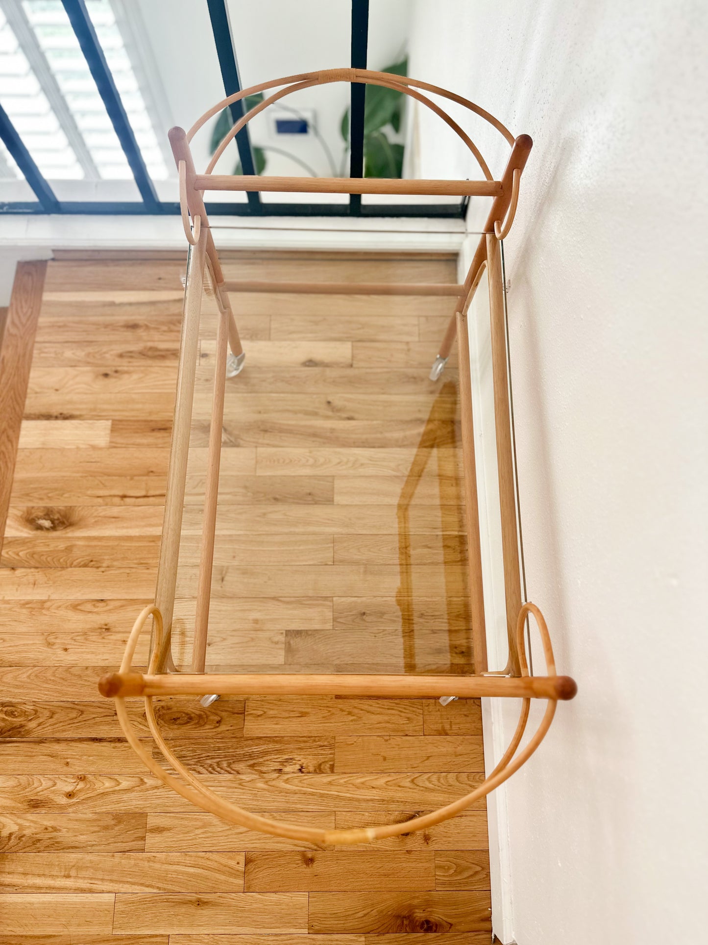 1970s Sculptural Pencil Reed Bar Trolley