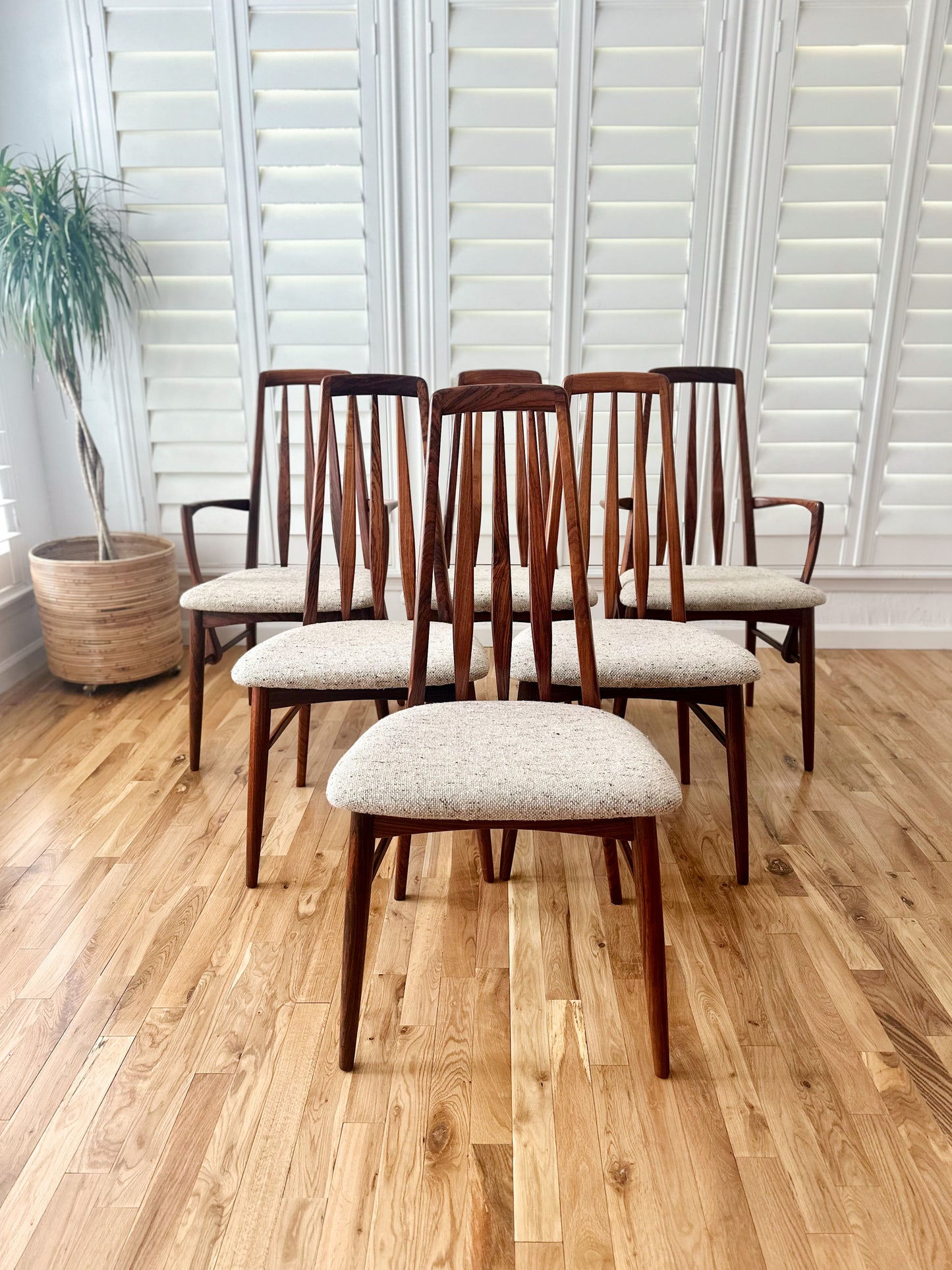 1960s Niels Koefoed Rosewood 'Eva' Dining Chairs - set of 6