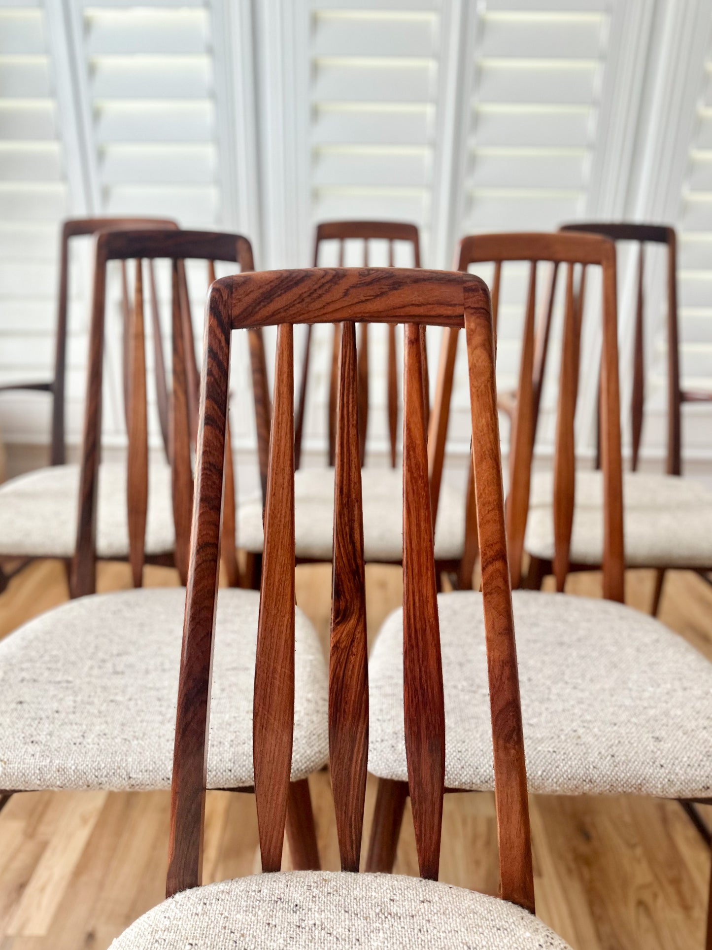 1960s Niels Koefoed Rosewood 'Eva' Dining Chairs - set of 6