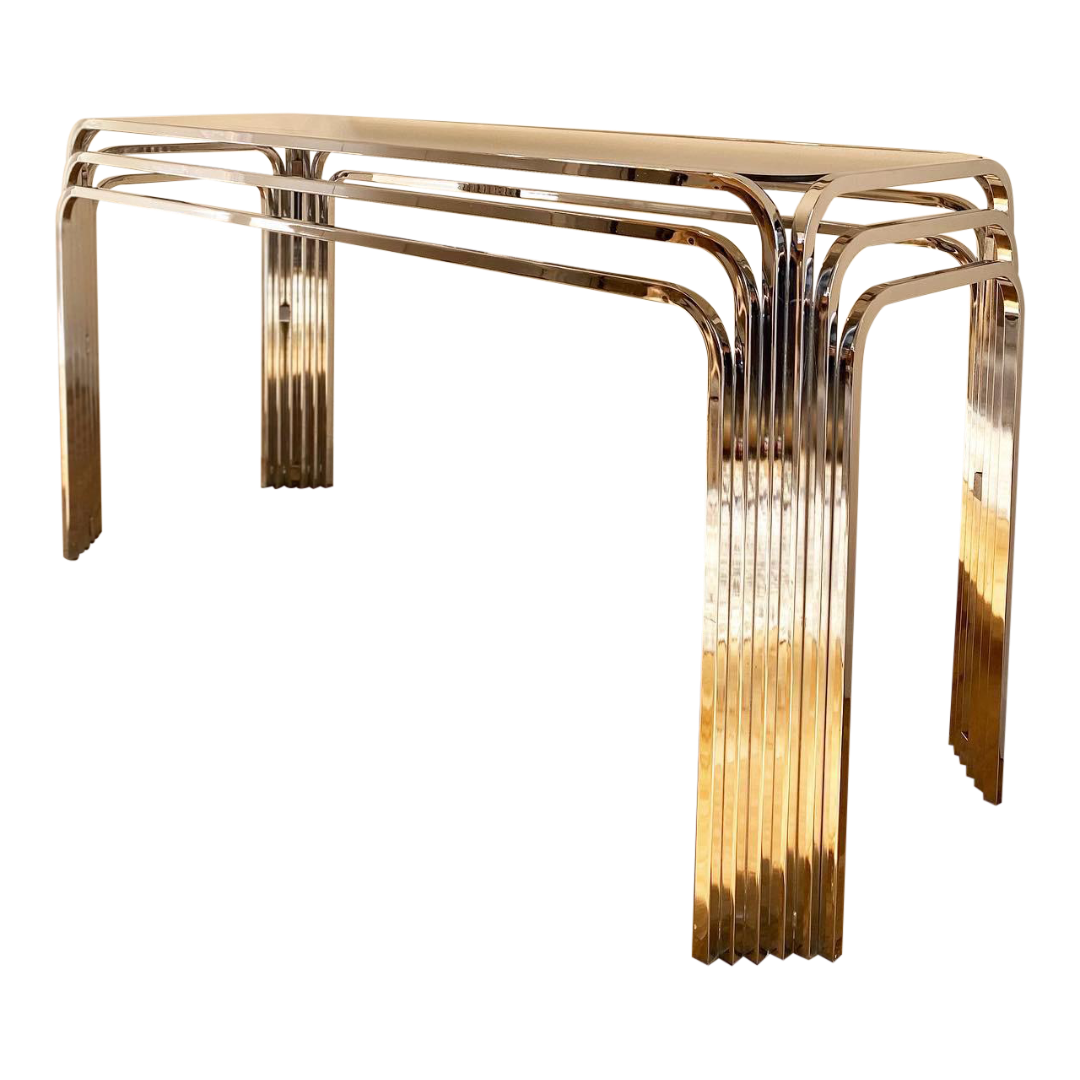 1970s Milo Baughman for Thayer Coggin Chrome Console