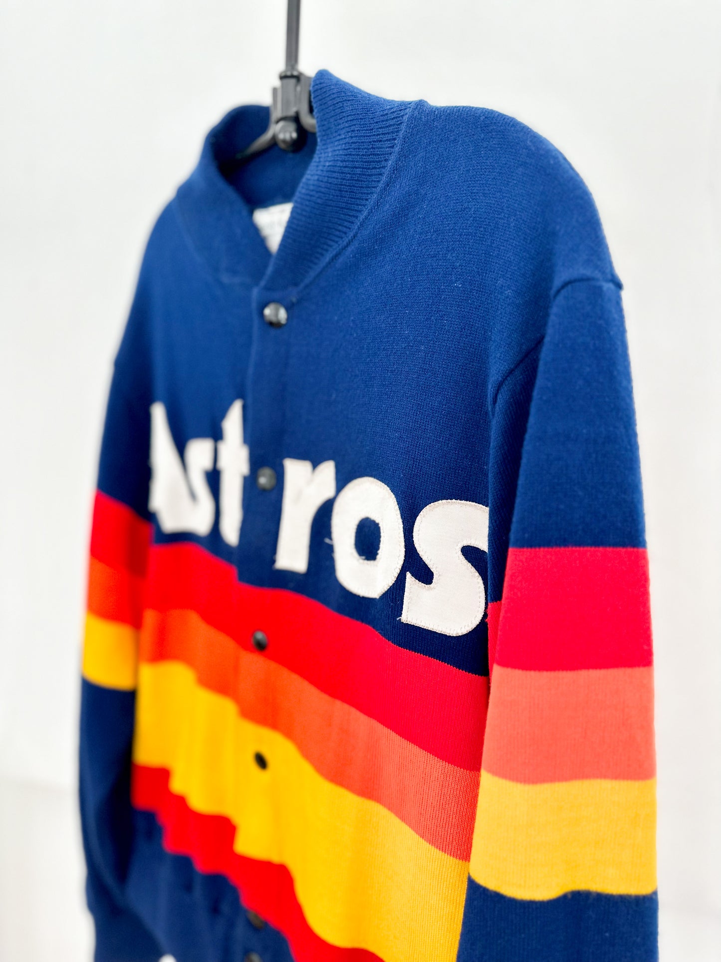 1980s Team-Issued Astros Sand Knit Medalist Cardigan - XS/S