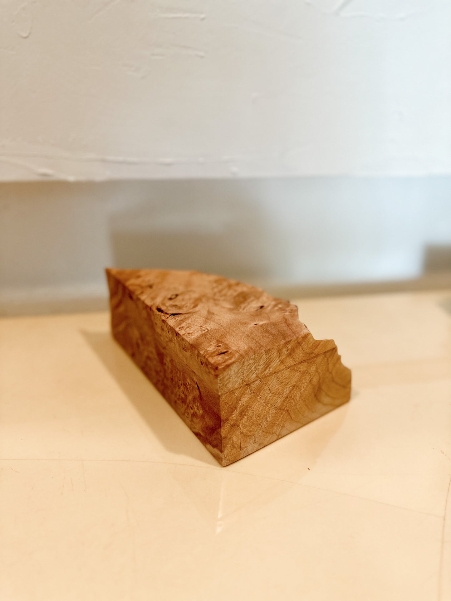 1980s Michael Elkan Studio Signed Birdseye Maple Burlwood Box