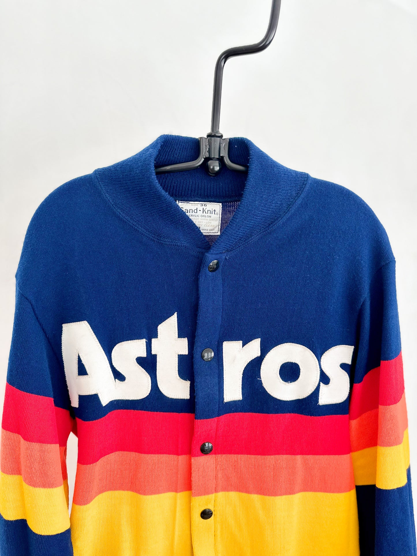 1980s Team-Issued Astros Sand Knit Medalist Cardigan - XS/S