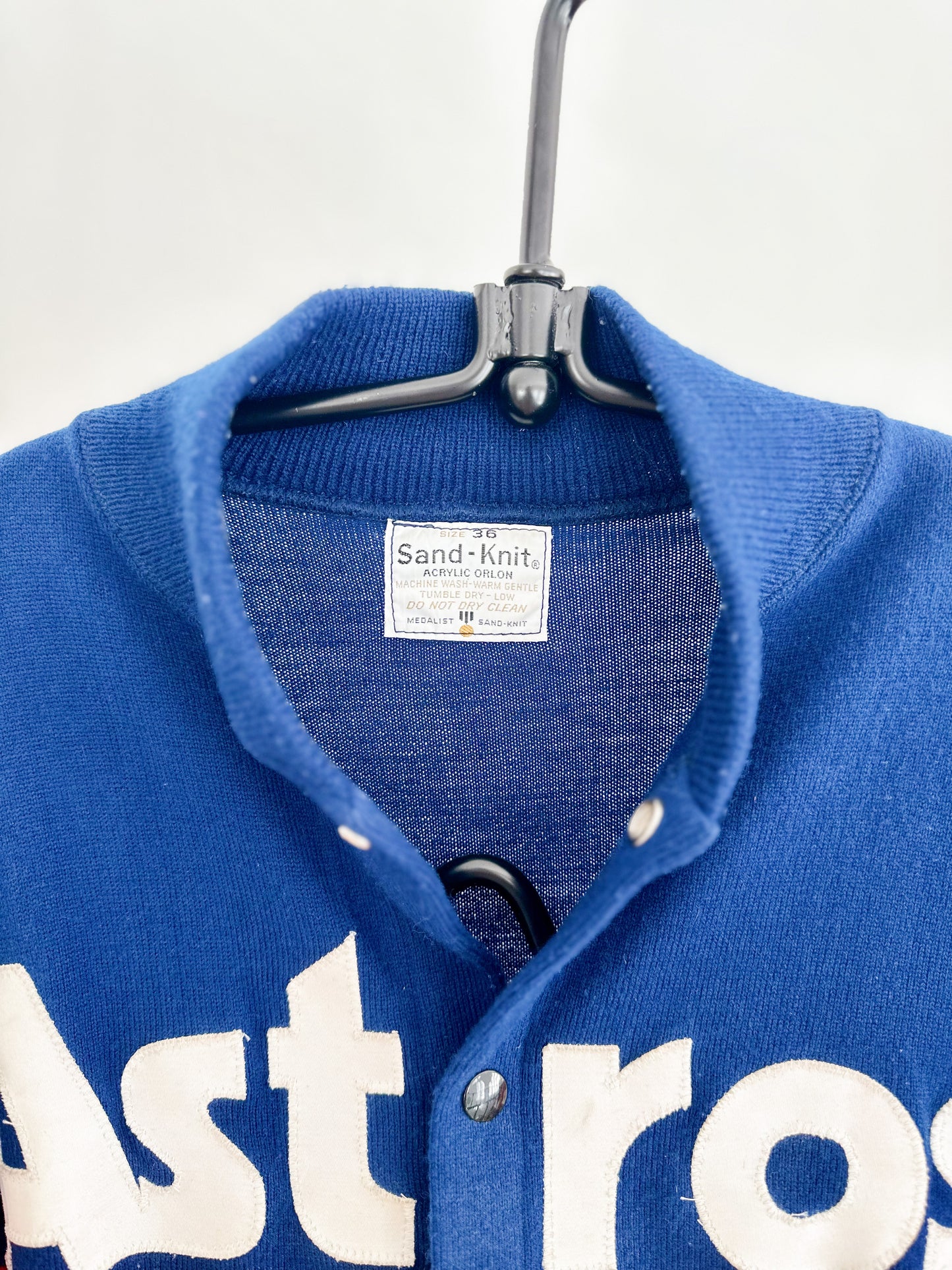 1980s Team-Issued Astros Sand Knit Medalist Cardigan - XS/S