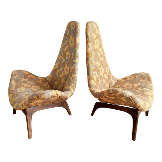 1960s Adrian Pearsall Gondola Style Chairs - a pair