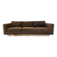 1970s Chocolate Velvet Tuxedo Sofa With Mirrored Plinth Base