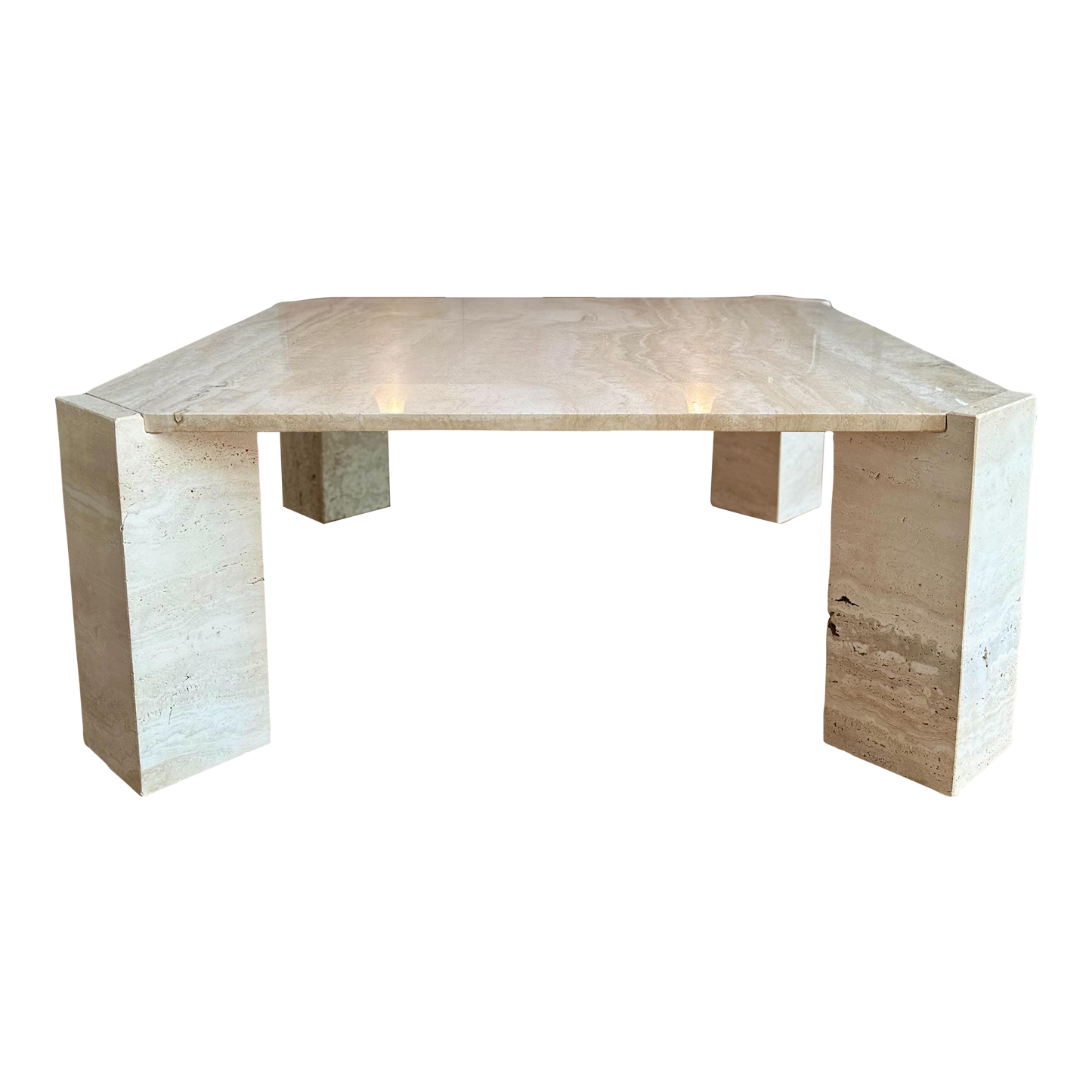 1970s Italian Travertine Coffee Table by Stone International