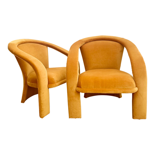 1990s Sculptural Lounge Chairs by Marge Carson - a pair