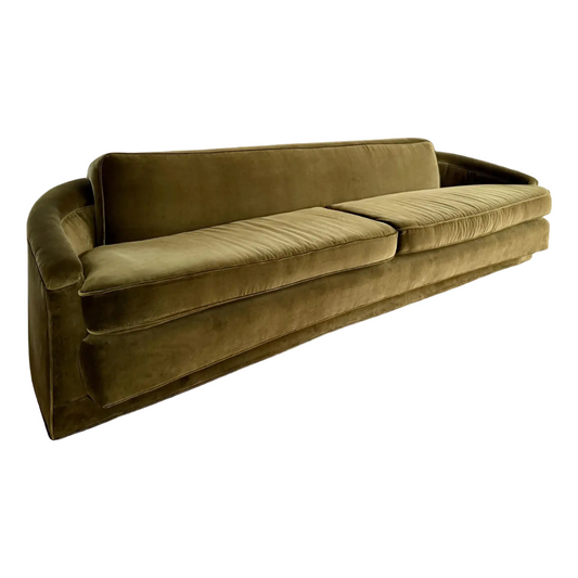 1960s 9ft Olive Mid-Century Modern Sofa