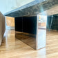 1970s Monumental Console With Distressed Finish and Mirrored Base