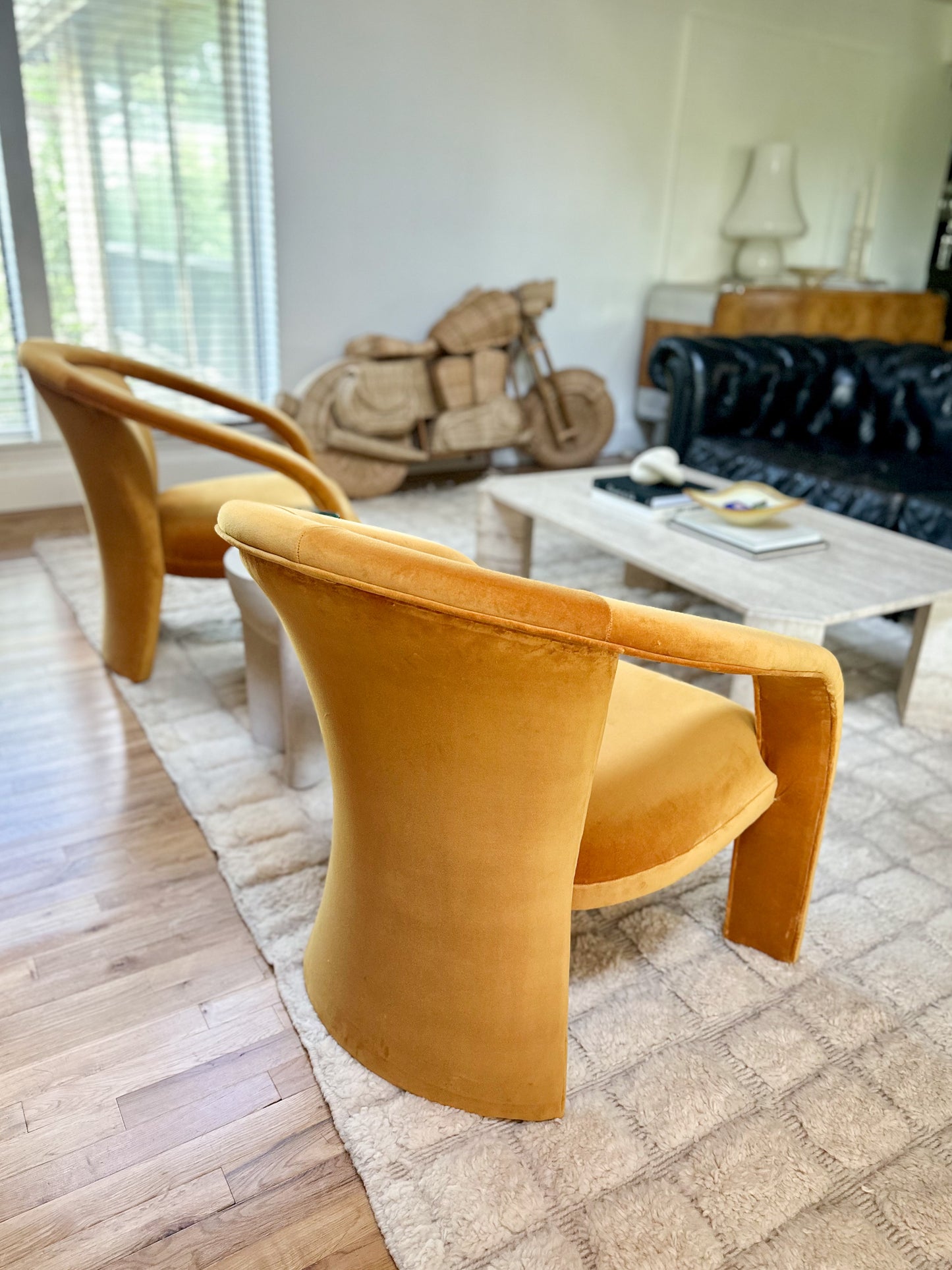 1990s Sculptural Lounge Chairs by Marge Carson - a pair