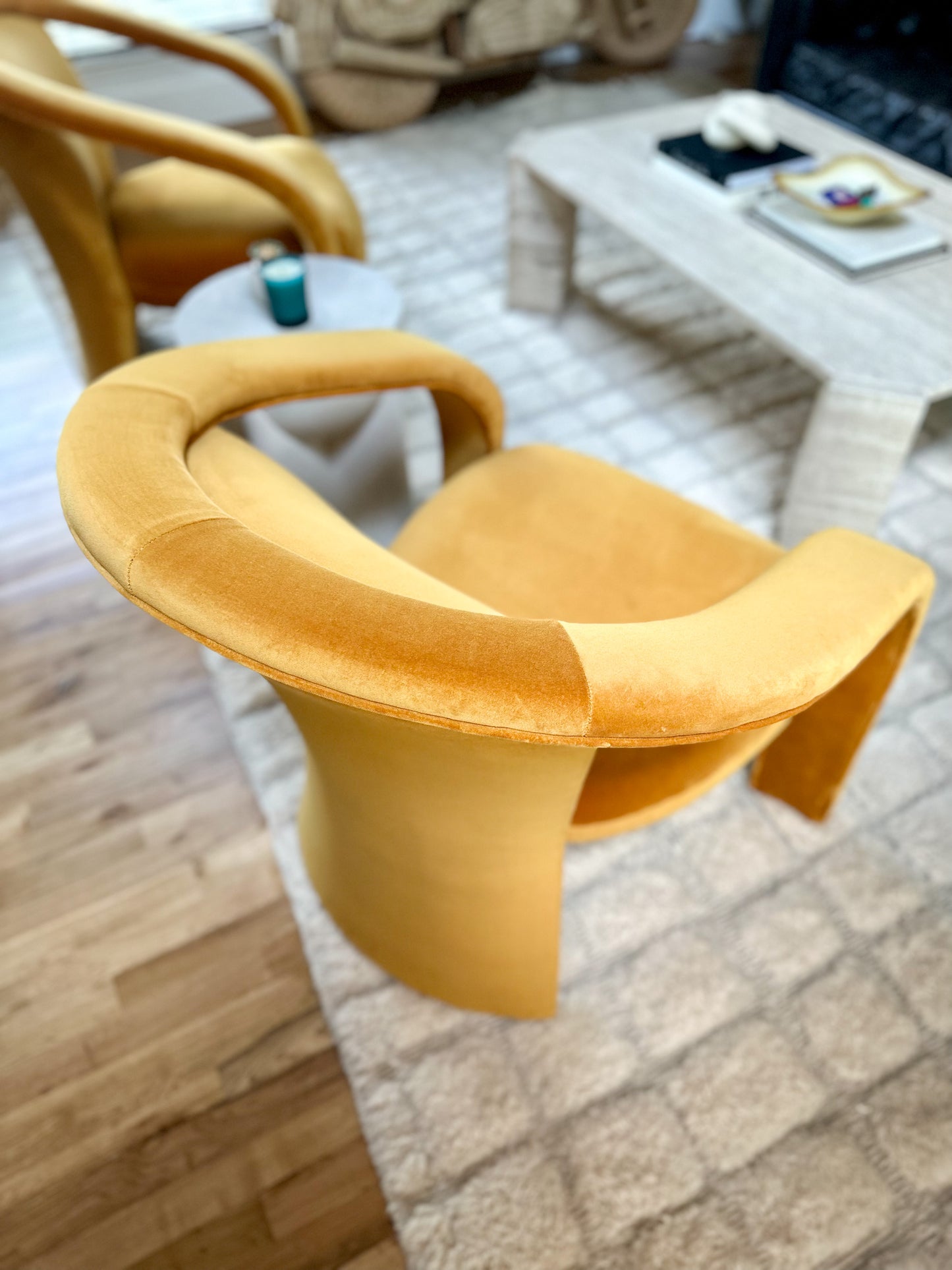 1990s Sculptural Lounge Chairs by Marge Carson - a pair