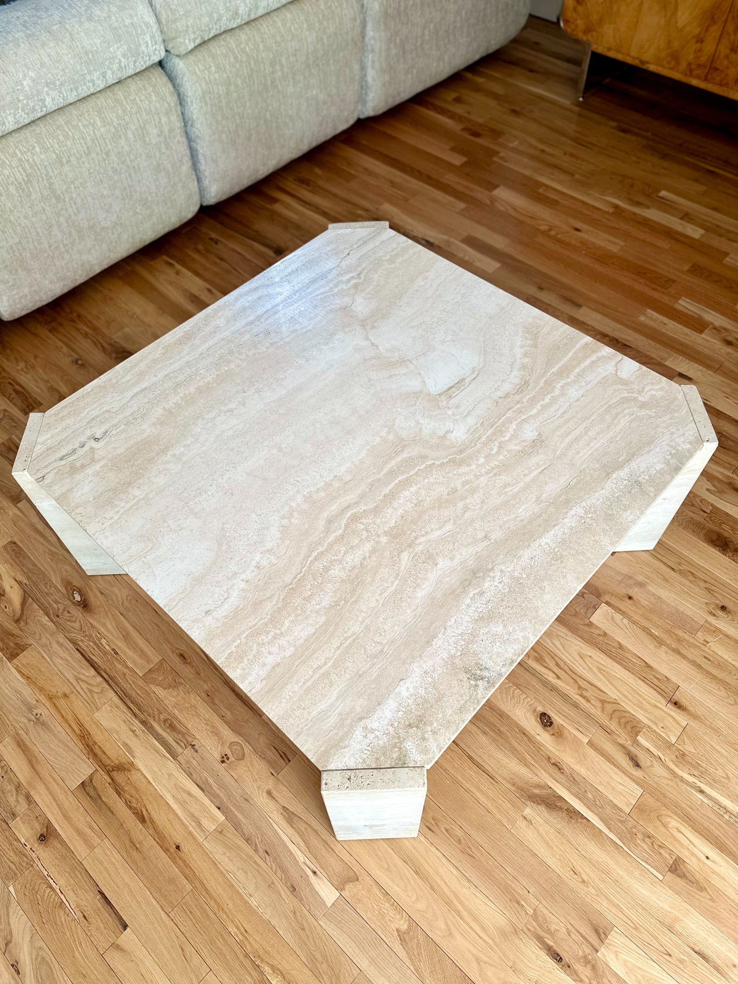 1970s Italian Travertine Coffee Table by Stone International