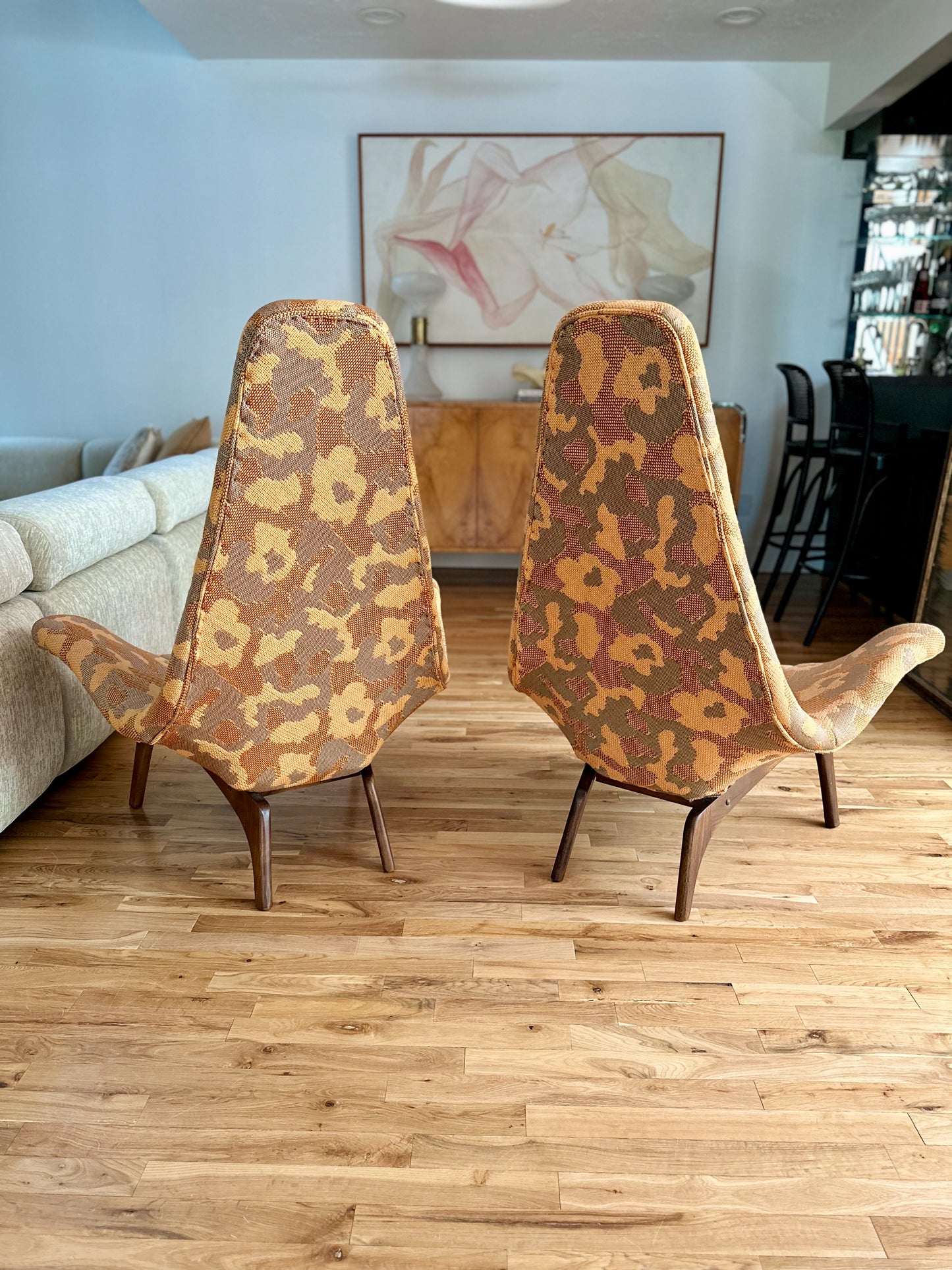 1960s Adrian Pearsall Gondola Style Chairs - a pair