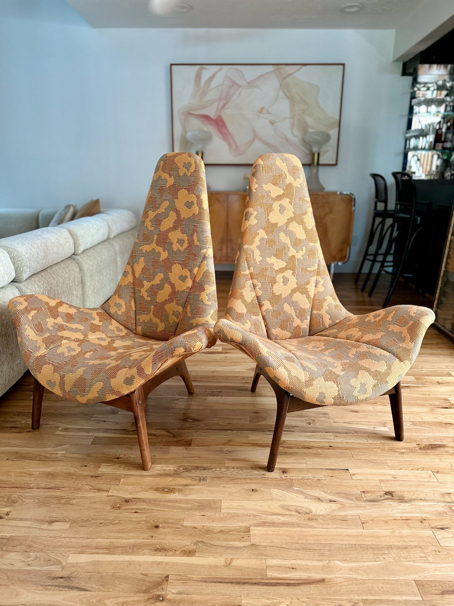 1960s Adrian Pearsall Gondola Style Chairs - a pair