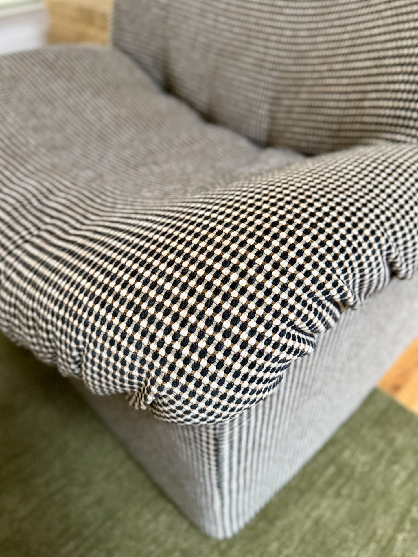 1980s Lounge Chairs in New Kelly Wearstler Chenille - a pair