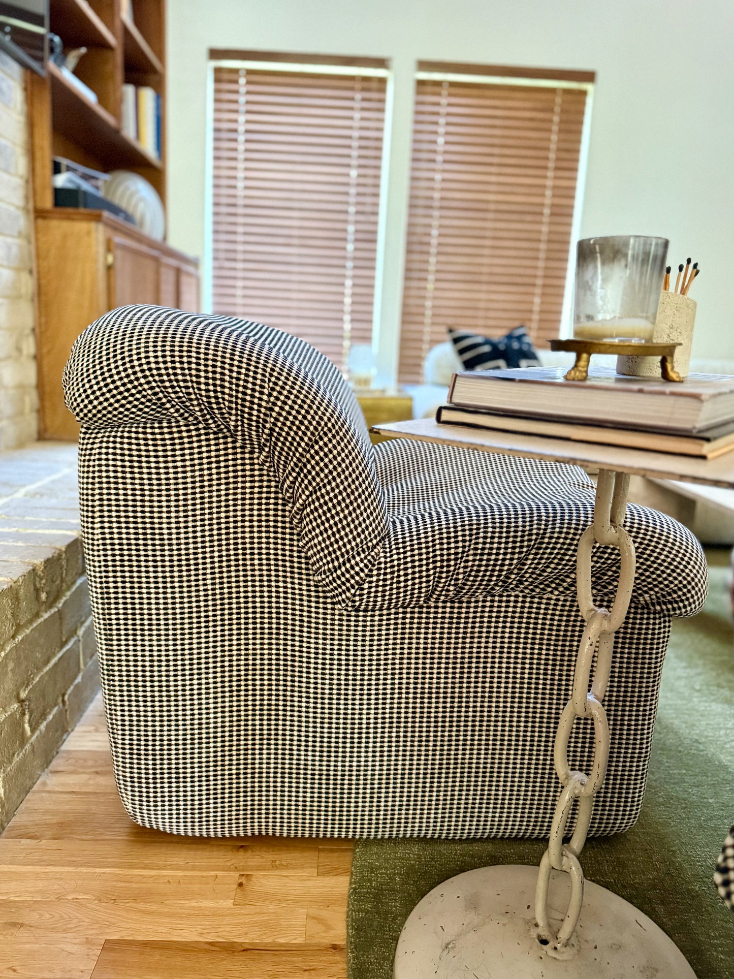 1980s Lounge Chairs in New Kelly Wearstler Chenille - a pair