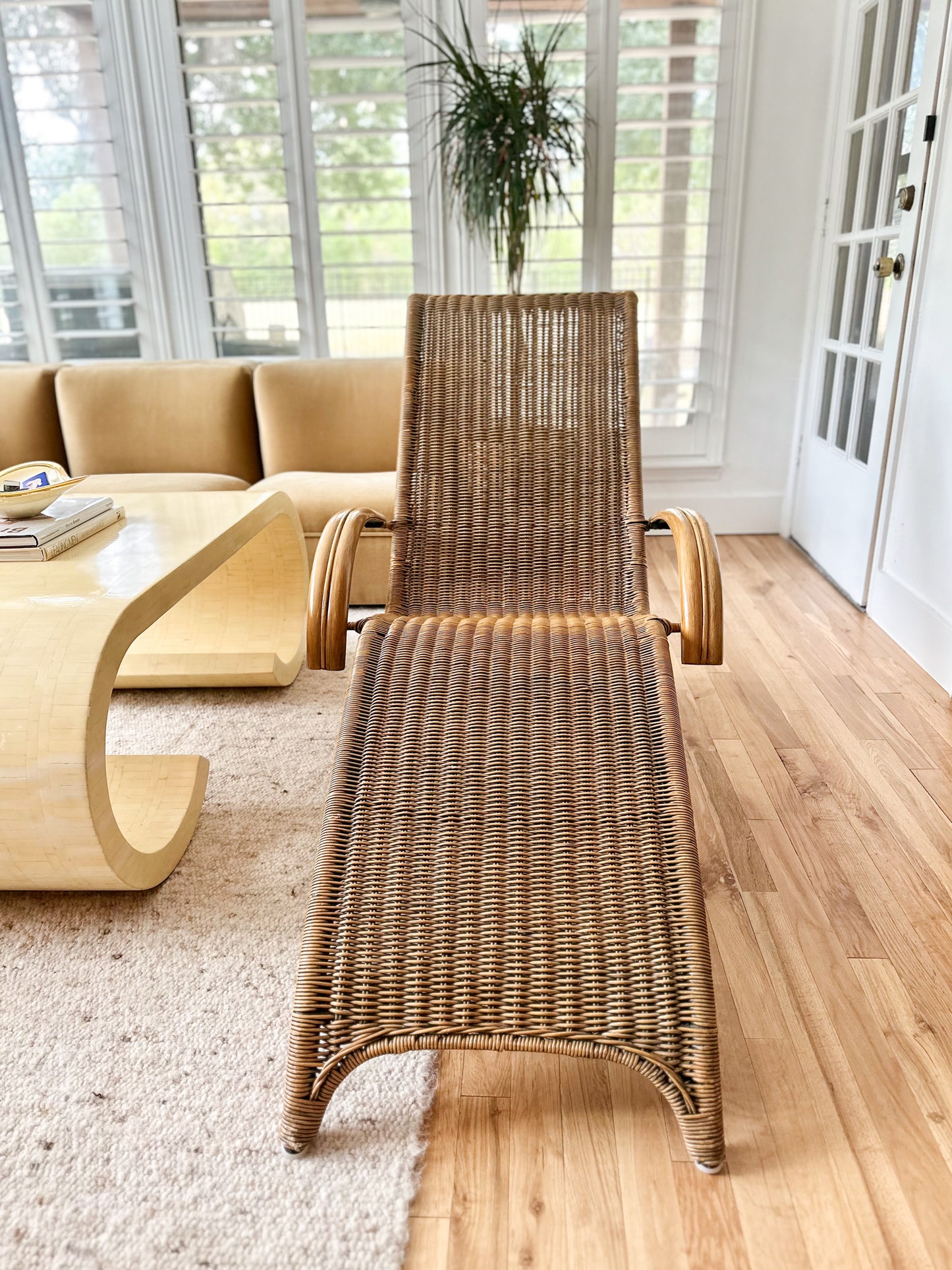 2000s Sculptural Wicker Chaise