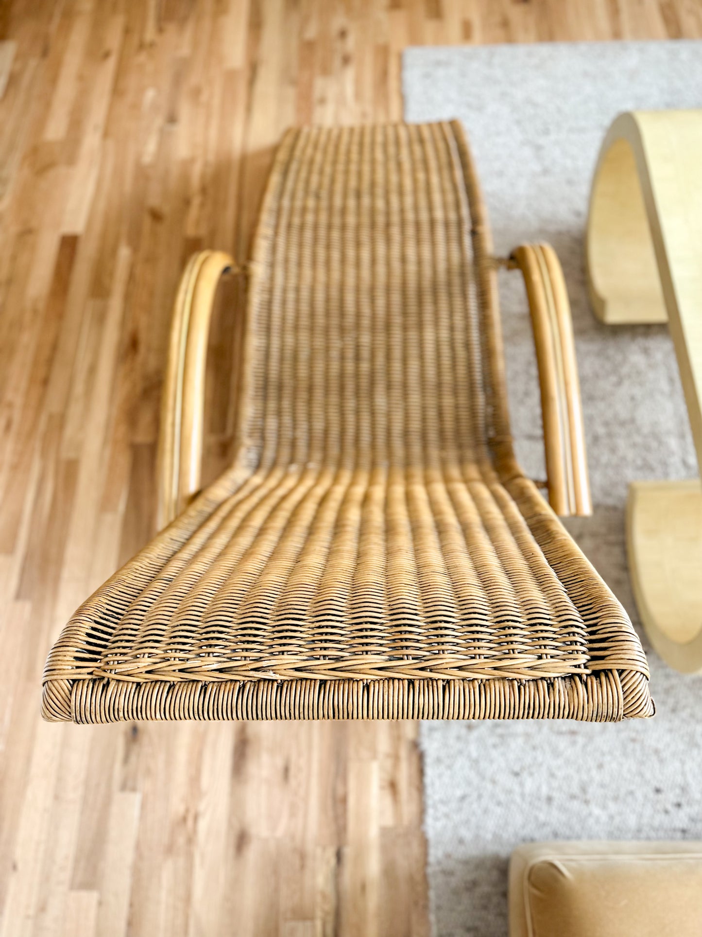 2000s Sculptural Wicker Chaise