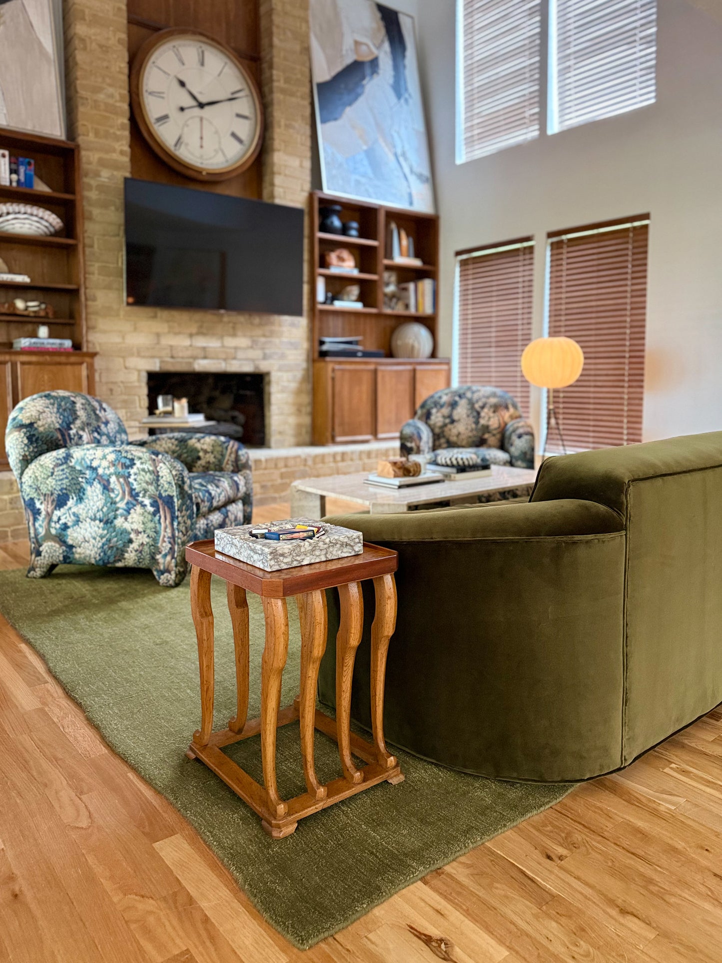 1960s 9ft Olive Mid-Century Modern Sofa