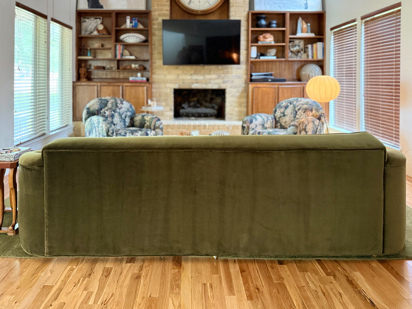 1960s 9ft Olive Mid-Century Modern Sofa