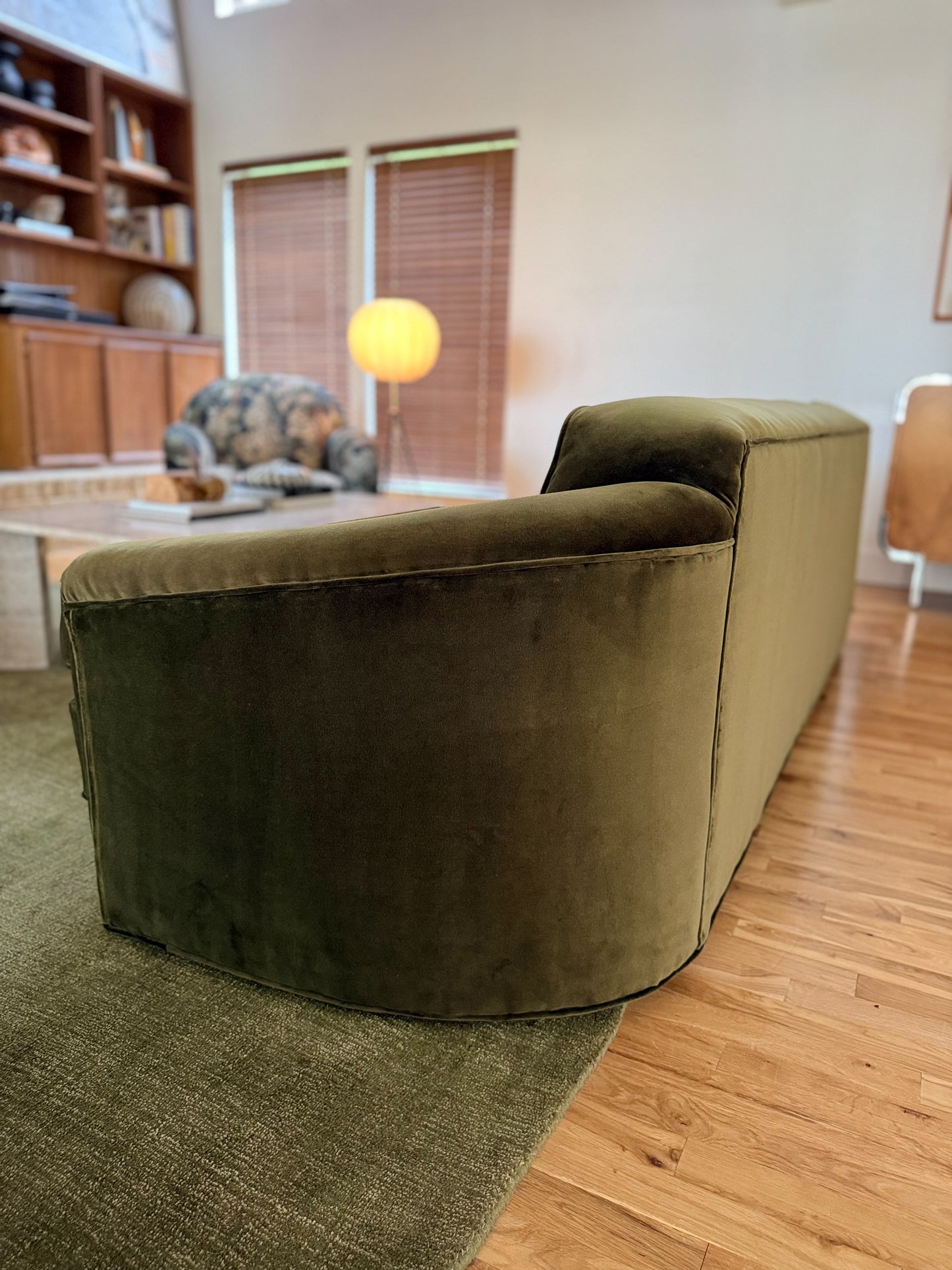 1960s 9ft Olive Mid-Century Modern Sofa