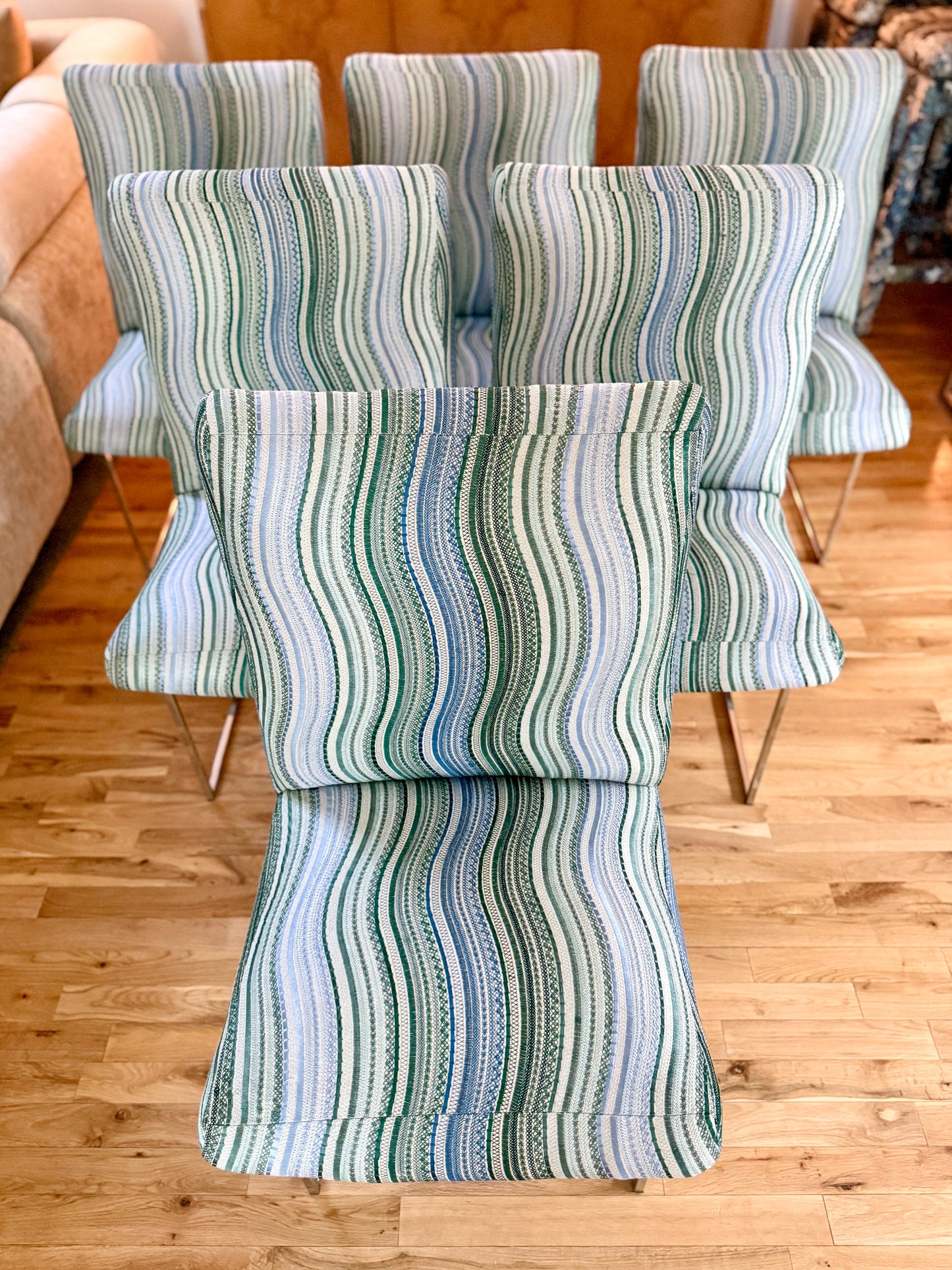 1970s Milo Baughman for Thayer Coggin 'Thin Line' Dining Chairs - Set of 6