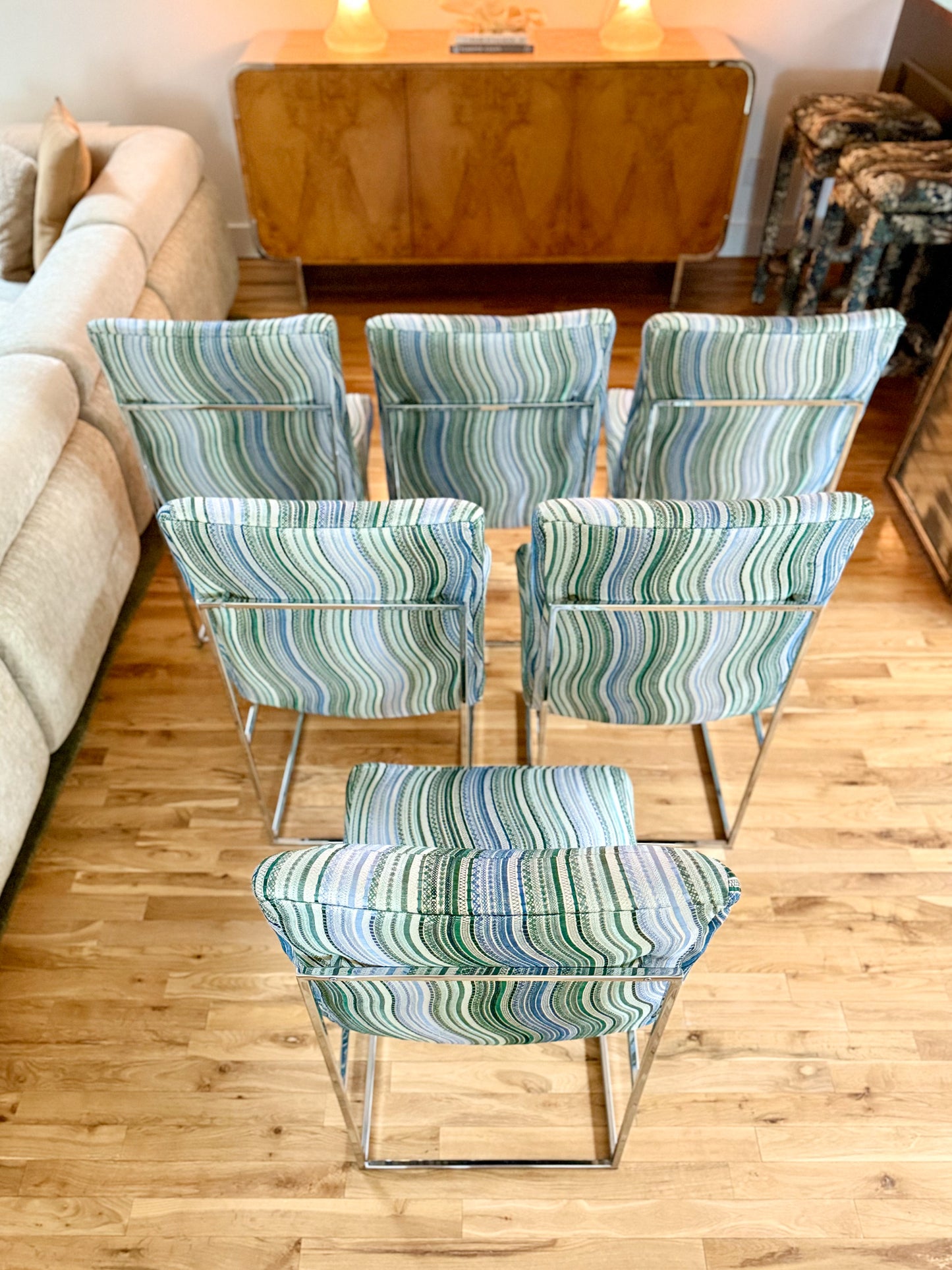 1970s Milo Baughman for Thayer Coggin 'Thin Line' Dining Chairs - Set of 6