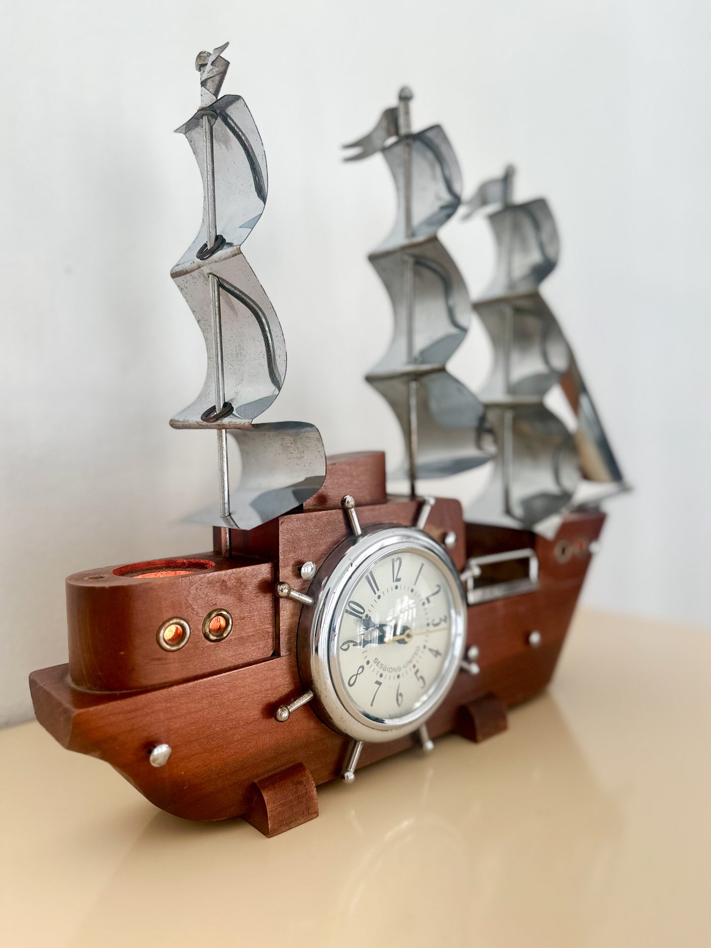 1960s Ship Clock and Night Light by United Clock Corp