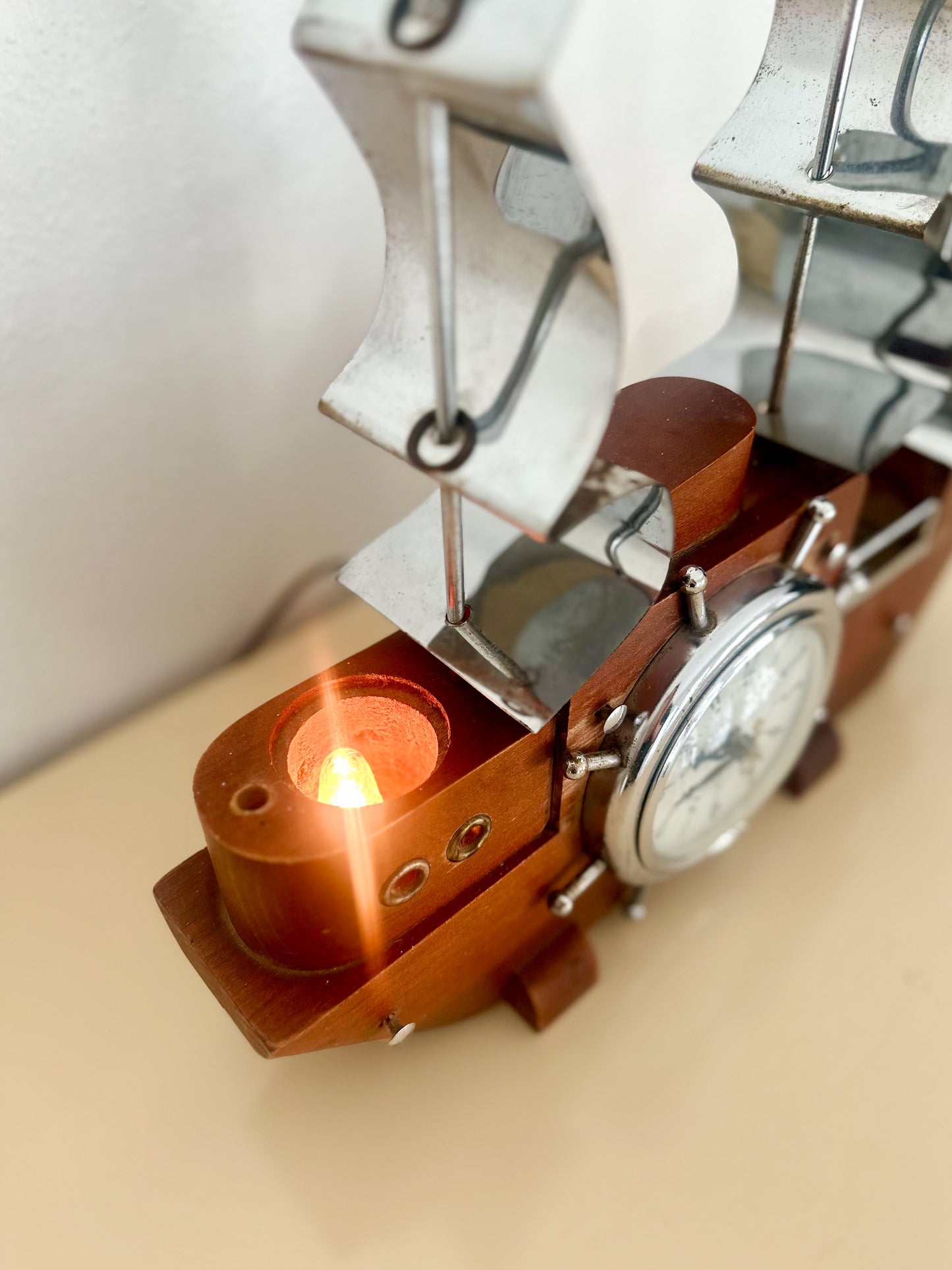 1960s Ship Clock and Night Light by United Clock Corp