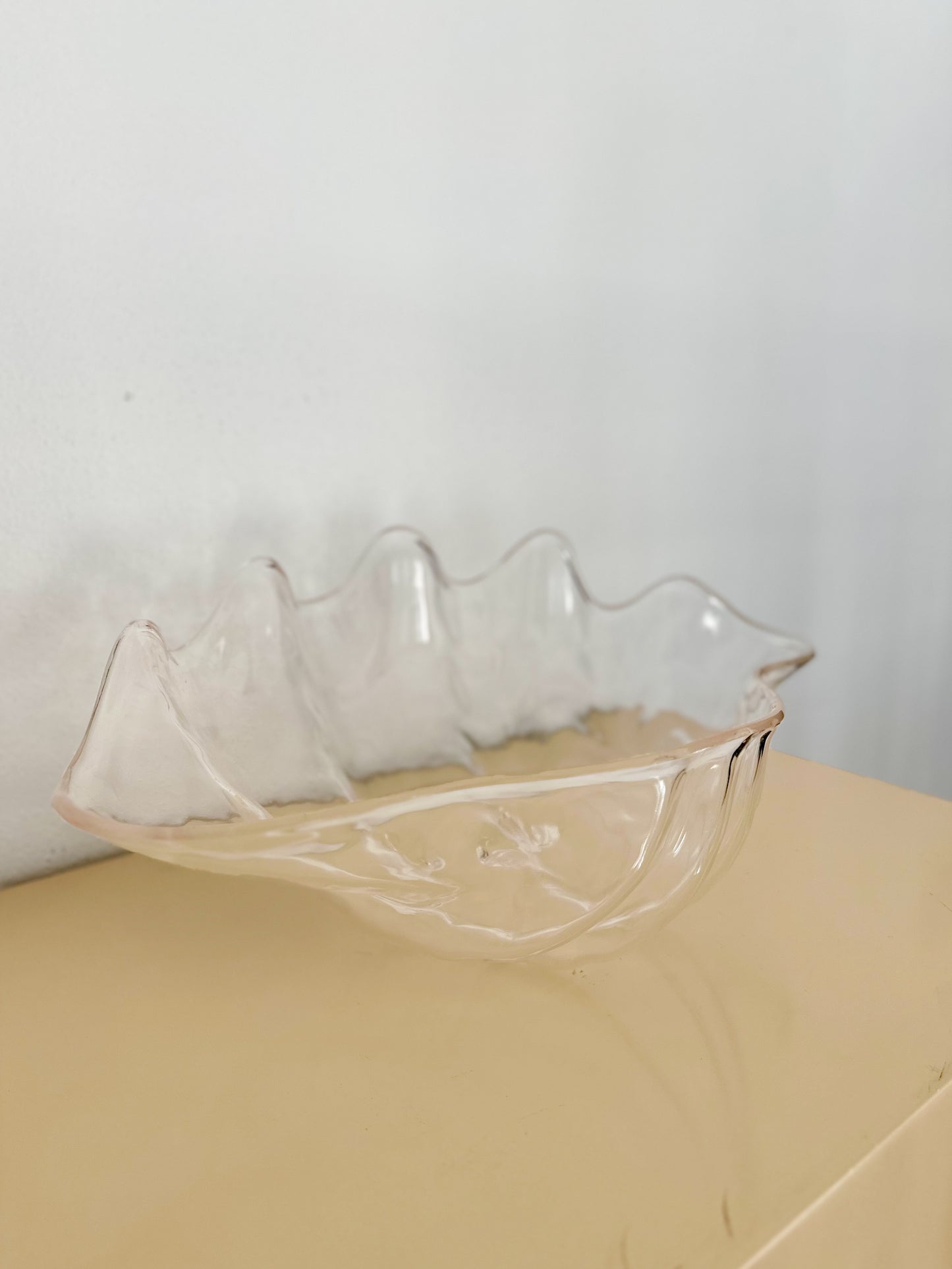 Large Vintage Lucite Clamshell Bowl