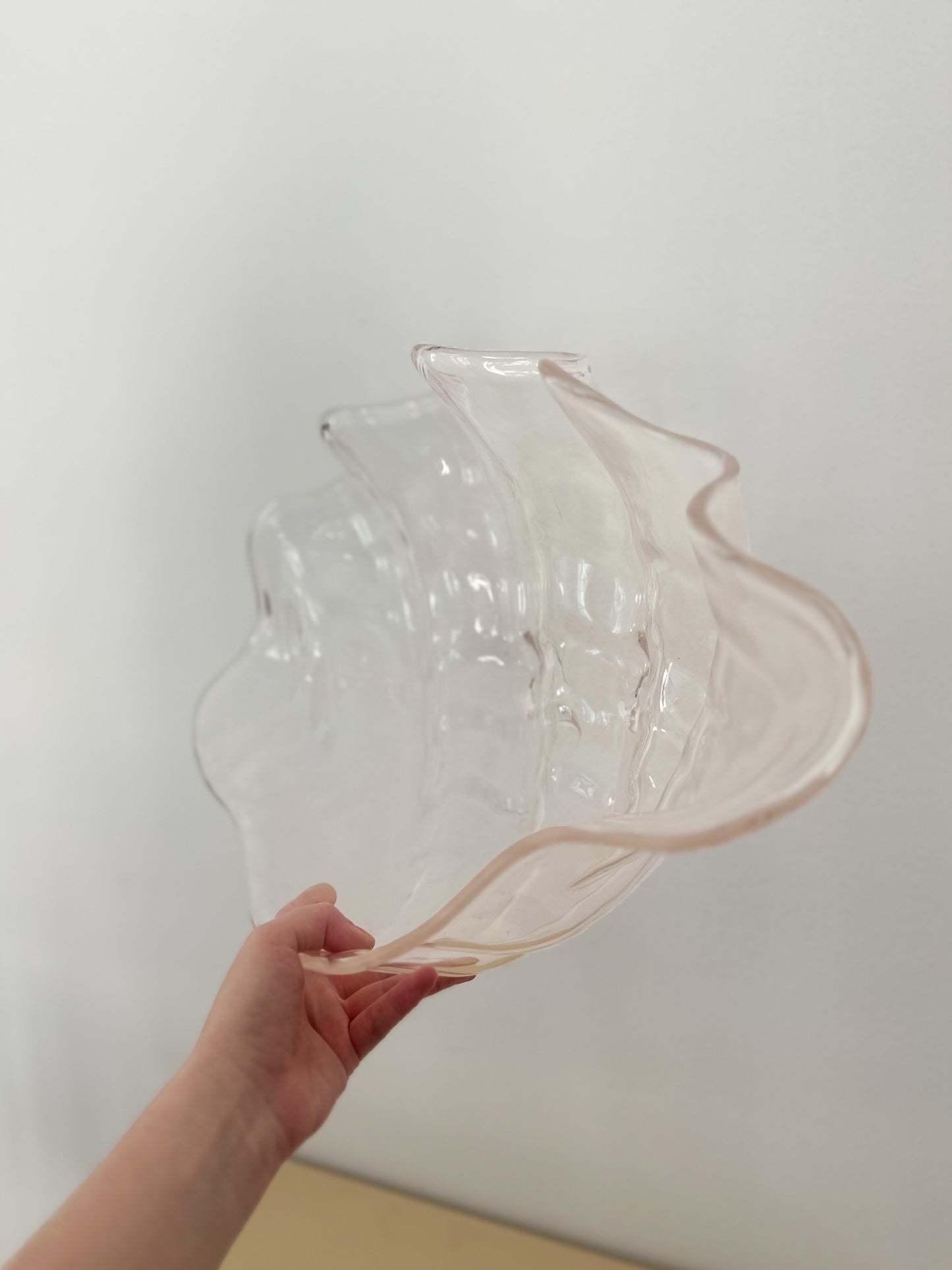 Large Vintage Lucite Clamshell Bowl