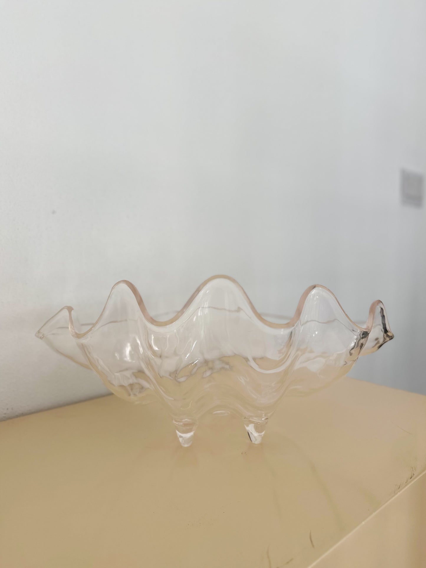 Large Vintage Lucite Clamshell Bowl