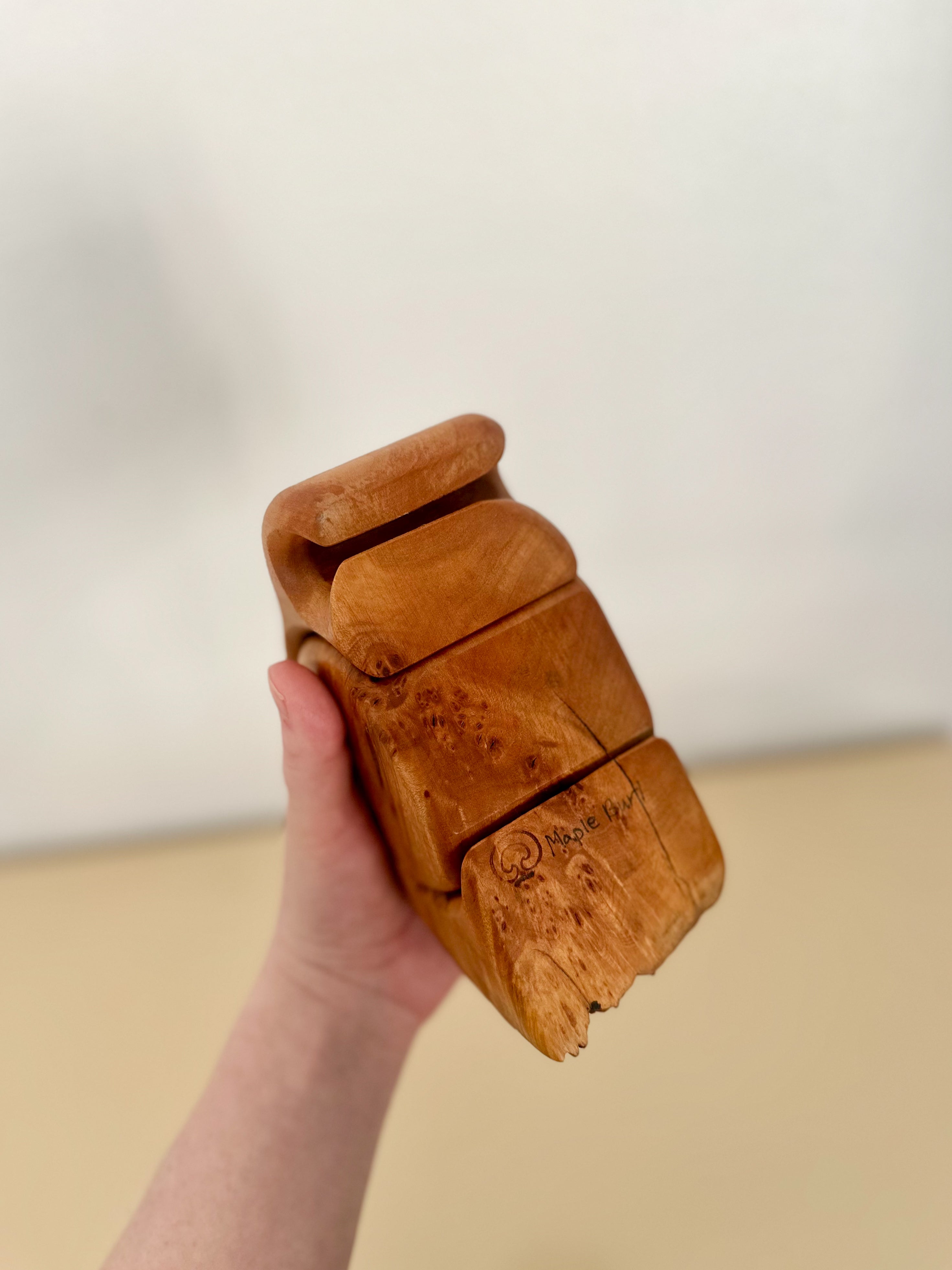 1970s Burl Wood Puzzle Stash Box by Fred & Marilyn Buss – Moonpool