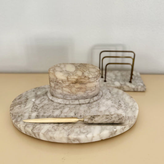 Vintage Marble Desk Accessory Set